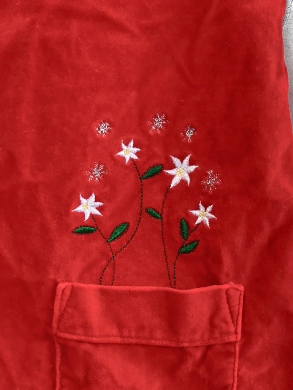 Girls greendog Red Sleeveless Embroidered Christmas Pocket Dress Size 6X AE